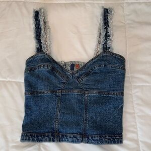 Pilcro Denim Corset Top